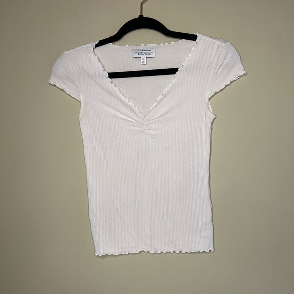 & Other Stories Ribbed V neck Shirt - Picture 2 of 9